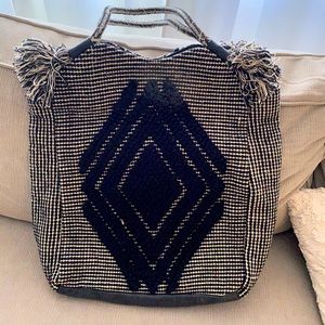 Large woven tote bag